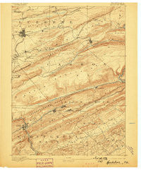 Hazleton Pennsylvania Historical topographic map, 1:62500 scale, 15 X 15 Minute, Year 1893