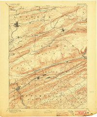Hazleton Pennsylvania Historical topographic map, 1:62500 scale, 15 X 15 Minute, Year 1893