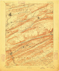 Hazleton Pennsylvania Historical topographic map, 1:62500 scale, 15 X 15 Minute, Year 1893