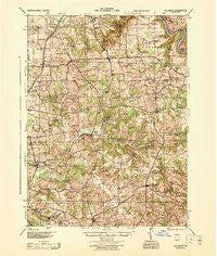 Hilliards Pennsylvania Historical topographic map, 1:62500 scale, 15 X 15 Minute, Year 1944