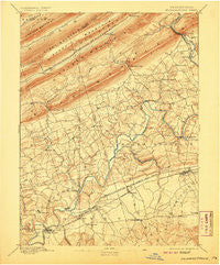 Hummelstown Pennsylvania Historical topographic map, 1:62500 scale, 15 X 15 Minute, Year 1892