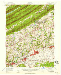 Hummelstown Pennsylvania Historical topographic map, 1:62500 scale, 15 X 15 Minute, Year 1956