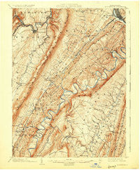 Huntingdon Pennsylvania Historical topographic map, 1:62500 scale, 15 X 15 Minute, Year 1904