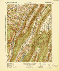 Hyndman Pennsylvania Historical topographic map, 1:62500 scale, 15 X 15 Minute, Year 1944