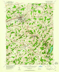 Kennett Square Pennsylvania Historical topographic map, 1:24000 scale, 7.5 X 7.5 Minute, Year 1954
