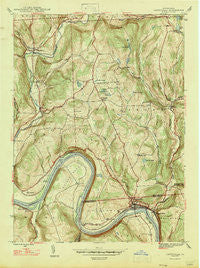 Laceyville Pennsylvania Historical topographic map, 1:24000 scale, 7.5 X 7.5 Minute, Year 1947