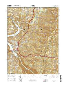 Lake Lynn Pennsylvania Current topographic map, 1:24000 scale, 7.5 X 7.5 Minute, Year 2016