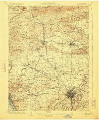 Lancaster Pennsylvania Historical topographic map, 1:62500 scale, 15 X 15 Minute, Year 1904