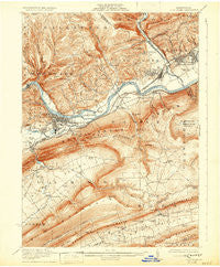 Lock Haven Pennsylvania Historical topographic map, 1:62500 scale, 15 X 15 Minute, Year 1923