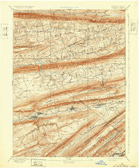 Lykens Pennsylvania Historical topographic map, 1:62500 scale, 15 X 15 Minute, Year 1893