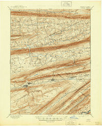 Lykens Pennsylvania Historical topographic map, 1:62500 scale, 15 X 15 Minute, Year 1893