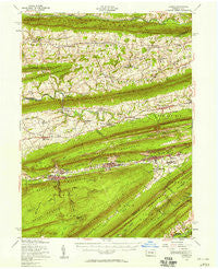 Lykens Pennsylvania Historical topographic map, 1:62500 scale, 15 X 15 Minute, Year 1955