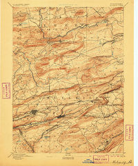 Mahanoy Pennsylvania Historical topographic map, 1:62500 scale, 15 X 15 Minute, Year 1893