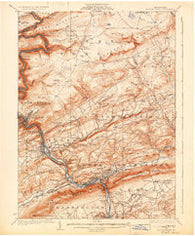 Mauch Chunk Pennsylvania Historical topographic map, 1:62500 scale, 15 X 15 Minute, Year 1924