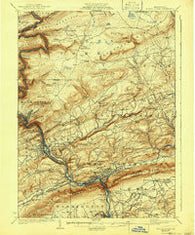 Mauch Chunk Pennsylvania Historical topographic map, 1:62500 scale, 15 X 15 Minute, Year 1924