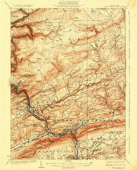 Mauch Chunk Pennsylvania Historical topographic map, 1:62500 scale, 15 X 15 Minute, Year 1924