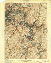 Mc Keesport Pennsylvania Historical topographic map, 1:62500 scale, 15 X 15 Minute, Year 1904