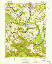 Meshoppen Pennsylvania Historical topographic map, 1:24000 scale, 7.5 X 7.5 Minute, Year 1945