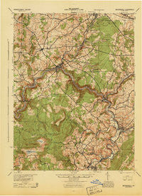 Meyersdale Pennsylvania Historical topographic map, 1:62500 scale, 15 X 15 Minute, Year 1944