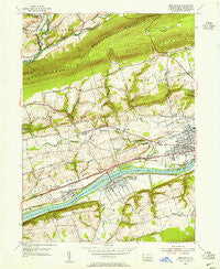 Mifflinville Pennsylvania Historical topographic map, 1:24000 scale, 7.5 X 7.5 Minute, Year 1954