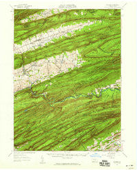 Millheim Pennsylvania Historical topographic map, 1:62500 scale, 15 X 15 Minute, Year 1957