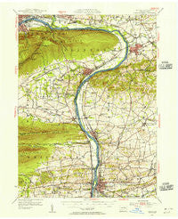 Milton Pennsylvania Historical topographic map, 1:62500 scale, 15 X 15 Minute, Year 1953