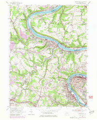 Monongahela Pennsylvania Historical topographic map, 1:24000 scale, 7.5 X 7.5 Minute, Year 1954