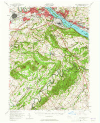 New Cumberland Pennsylvania Historical topographic map, 1:62500 scale, 15 X 15 Minute, Year 1956