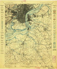 Philadelphia Pennsylvania Historical topographic map, 1:62500 scale, 15 X 15 Minute, Year 1898