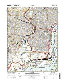 Philadelphia Pennsylvania Current topographic map, 1:24000 scale, 7.5 X 7.5 Minute, Year 2016