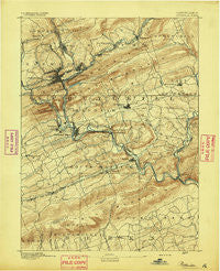 Pottsville Pennsylvania Historical topographic map, 1:62500 scale, 15 X 15 Minute, Year 1891