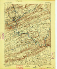 Pottsville Pennsylvania Historical topographic map, 1:62500 scale, 15 X 15 Minute, Year 1891
