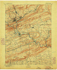 Pottsville Pennsylvania Historical topographic map, 1:62500 scale, 15 X 15 Minute, Year 1891