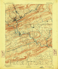 Pottsville Pennsylvania Historical topographic map, 1:62500 scale, 15 X 15 Minute, Year 1891