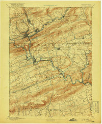 Pottsville Pennsylvania Historical topographic map, 1:62500 scale, 15 X 15 Minute, Year 1891
