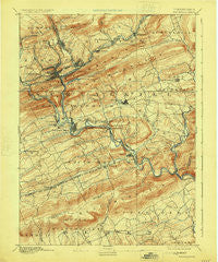 Pottsville Pennsylvania Historical topographic map, 1:62500 scale, 15 X 15 Minute, Year 1891