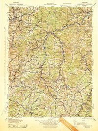 Punxsutawney Pennsylvania Historical topographic map, 1:125000 scale, 30 X 30 Minute, Year 1943