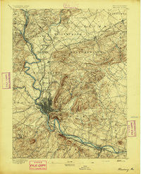 Reading Pennsylvania Historical topographic map, 1:62500 scale, 15 X 15 Minute, Year 1894