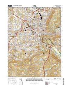 Reading Pennsylvania Current topographic map, 1:24000 scale, 7.5 X 7.5 Minute, Year 2016