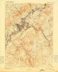 Scranton Pennsylvania Historical topographic map, 1:62500 scale, 15 X 15 Minute, Year 1893