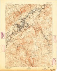 Scranton Pennsylvania Historical topographic map, 1:62500 scale, 15 X 15 Minute, Year 1893