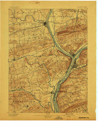 Sunbury Pennsylvania Historical topographic map, 1:62500 scale, 15 X 15 Minute, Year 1893