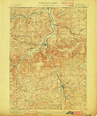 Tioga Pennsylvania Historical topographic map, 1:62500 scale, 15 X 15 Minute, Year 1902