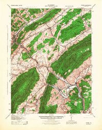 Tyrone Pennsylvania Historical topographic map, 1:62500 scale, 15 X 15 Minute, Year 1946