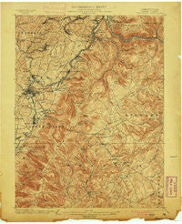 Uniontown Pennsylvania Historical topographic map, 1:62500 scale, 15 X 15 Minute, Year 1900