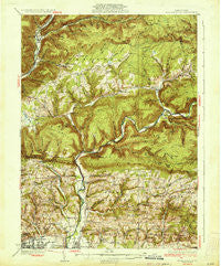 Warrensville Pennsylvania Historical topographic map, 1:62500 scale, 15 X 15 Minute, Year 1934