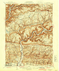 Warrensville Pennsylvania Historical topographic map, 1:62500 scale, 15 X 15 Minute, Year 1934