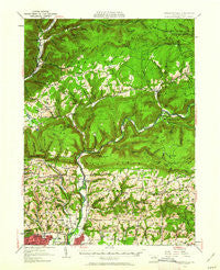 Warrensville Pennsylvania Historical topographic map, 1:62500 scale, 15 X 15 Minute, Year 1953