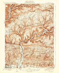 Warrensville Pennsylvania Historical topographic map, 1:62500 scale, 15 X 15 Minute, Year 1934