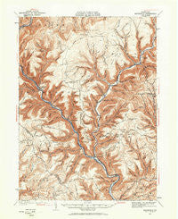 Waterville Pennsylvania Historical topographic map, 1:62500 scale, 15 X 15 Minute, Year 1937